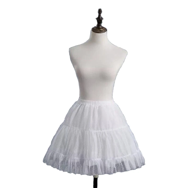 

Sexy lady transparent tulle mini fluffy pleated skirt white lace violence Crinoline Lolita Cosplay ballet costume petticoat