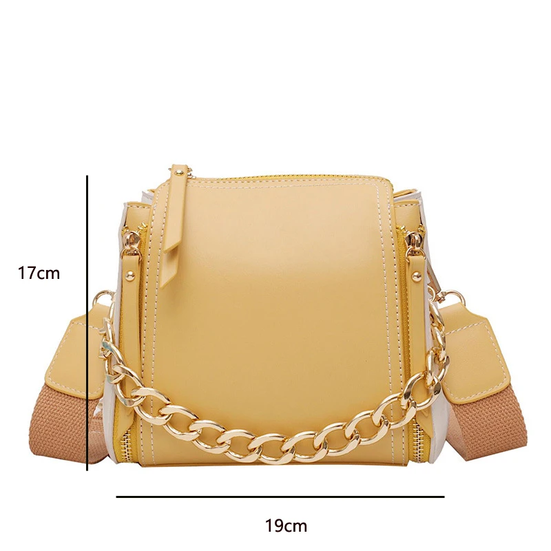 Роскошные Дизайнерские Сумки из искусственной кожи в форме ведерка для женщин Женские однотонные сумки через плечо с цепочкой женские дорожные сумки