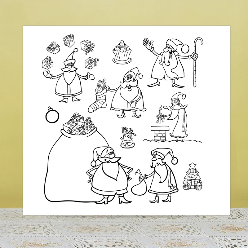 

AZSG Santa Claus Clear Stamps/Seals For DIY Scrapbooking/Card Making/Album Decorative Silicone Stamp Crafts