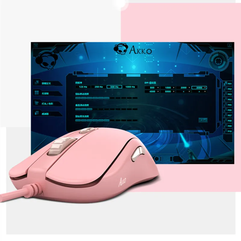 AKKO AG325 Symmetrical Game Mouse 5000DPI Omron Micro Motion 6 Key Custom Macro Programming USB Wired Gaming Mice for Computer