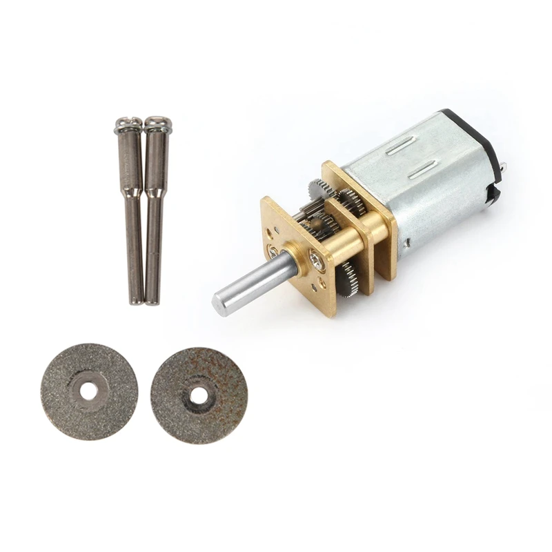 10 алмазные режущие диски лезвия + 2 Arbor вала и 1 DC 12V 100RPM микро для снижения скорости