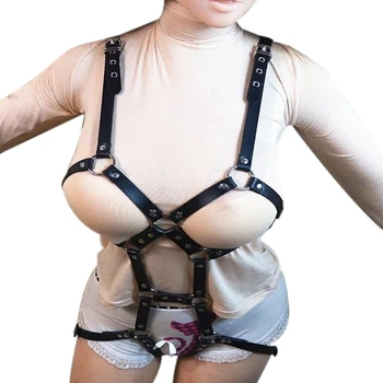 

Sexy Female Leather Harness Underwear Garter Man Punk Gothic Leg Ring Bondage Belt Waist Chain