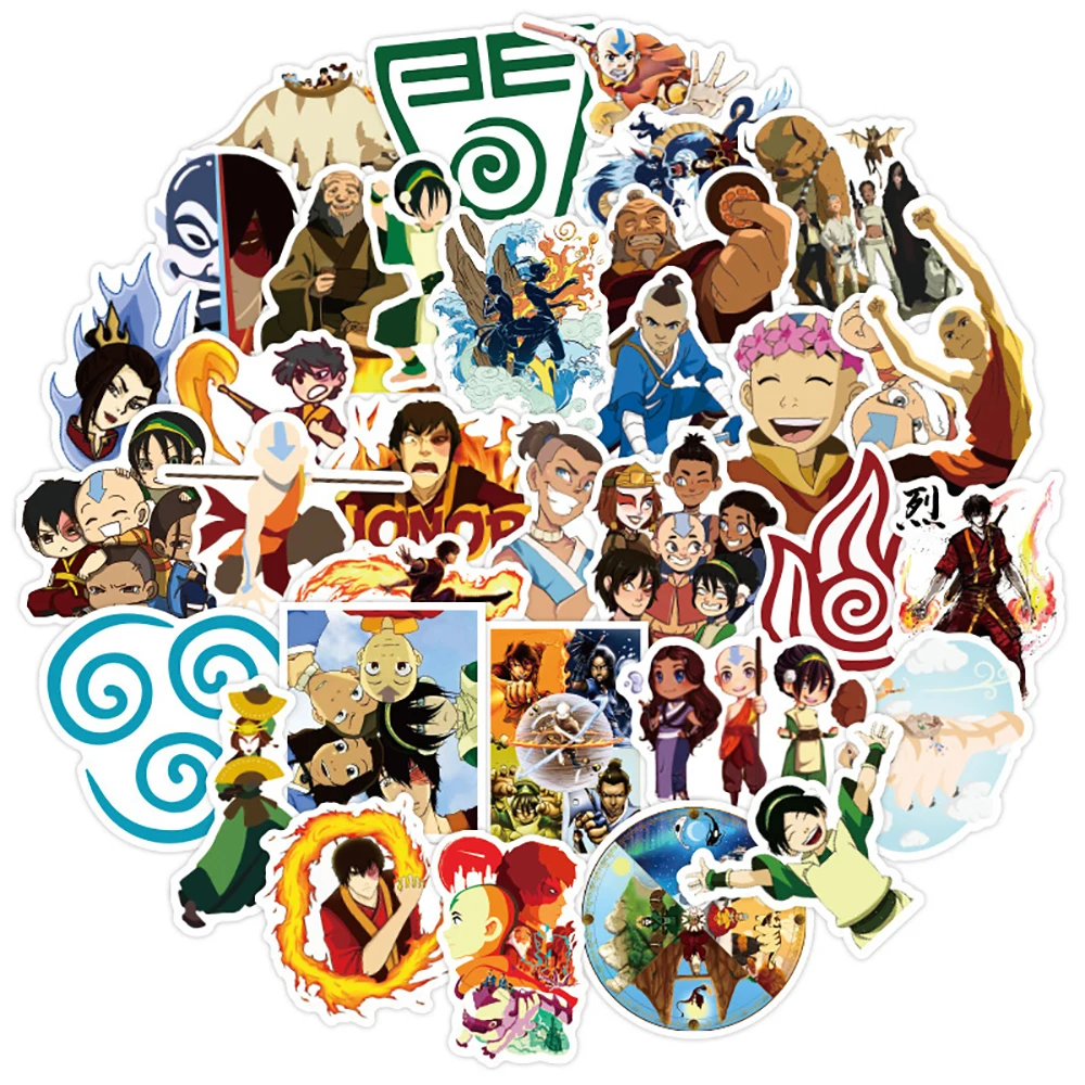 100PCS Anime Avatar The Last Airbenders Stickers for Children DIY Stationery Skateboard Laptop Guitar Sticker