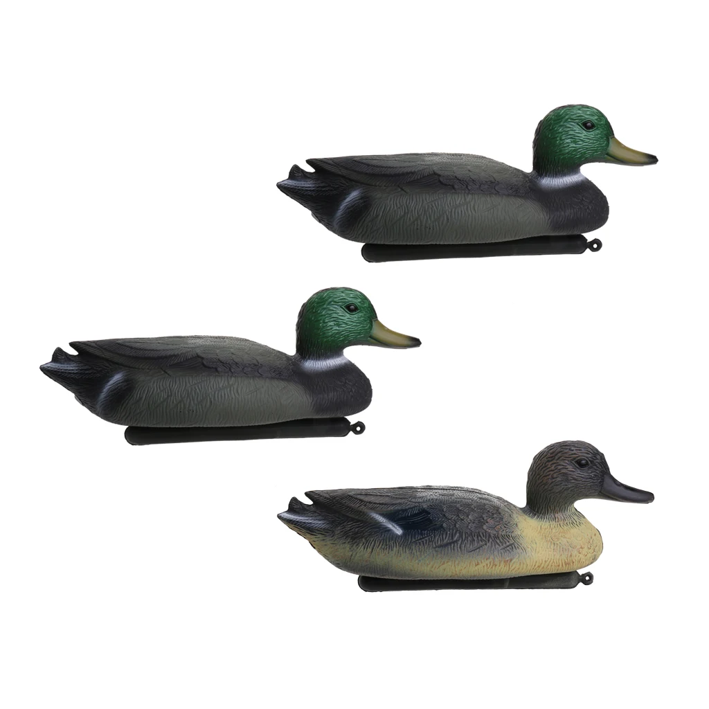 3 X Duck Hunting Decoy Drake Hunting Bait Garden Decors Realistic Ornament