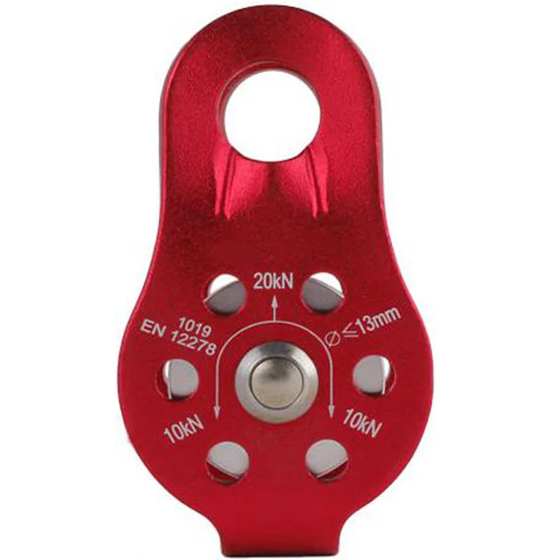 

Rock Climbing Pulley Fixed Sideplate Single Sheave Pulley Outdoor Survival Tool High Altitud Traverse Hauling Gear Red