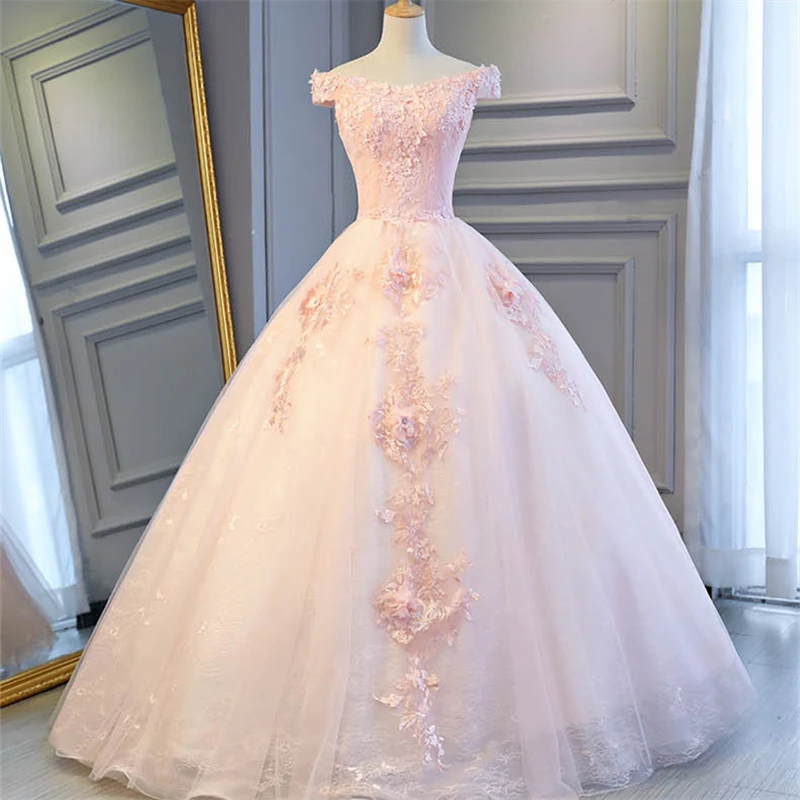 Это Yiya свадебное платье вырез лодочка, аппликация Robe De Mariee с открытыми плечами Свадебные платья элегантные большие размеры Свадебное бальное платье CH134