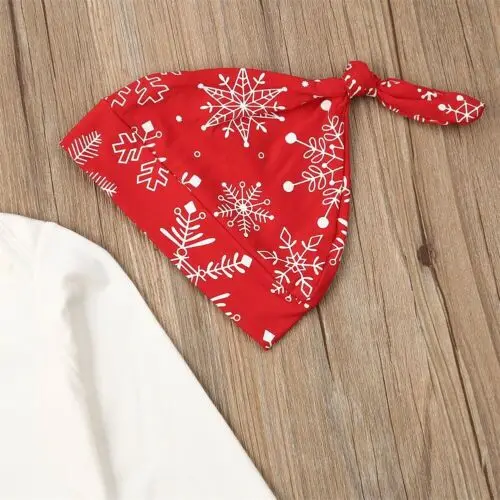Новогодний Рождественский комплект одежды для новорожденных девочек, комплект из 3 предметов, боди, топы, штаны с цветочным рисунком, комплект одежды