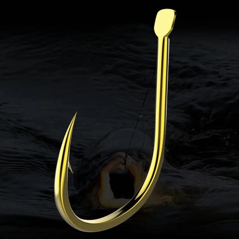 100Pcs/box Fishing Hooks 113 Black Gold Barbed Fish Hook Japanese Highcarbon Crookedmouth