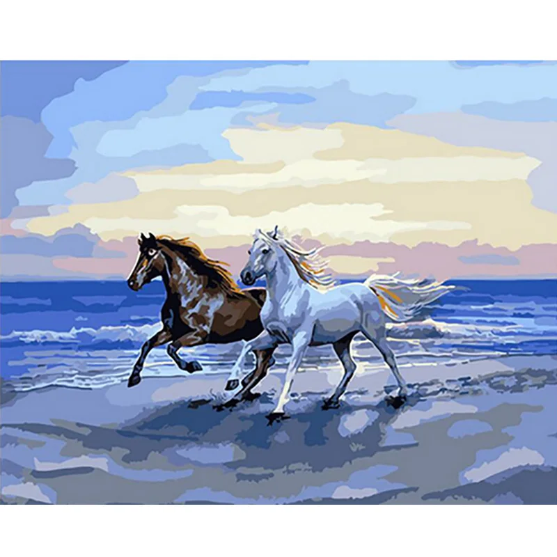 DIY краски по номерам Lienzo Pintura por Numero картины по номерам Pintar por Numeros лошадь пронумерованные картины - Цвет: paint by numbers2