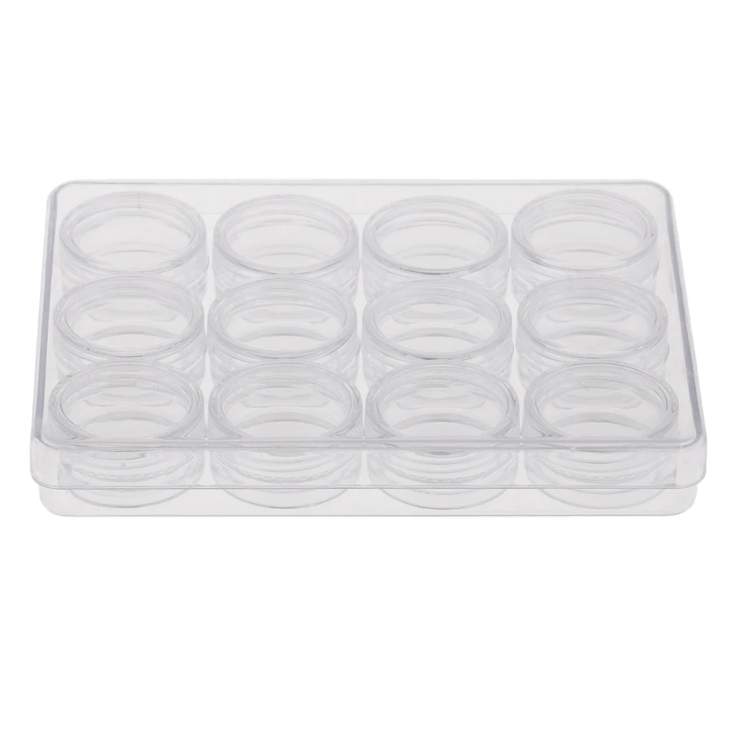 12 Slot Clear Makeup Small Items Storage Box Beads Container Organizer Case