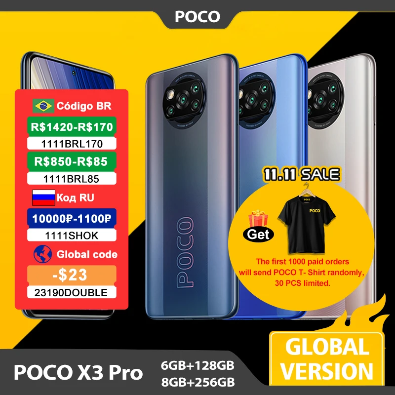 Globale Version POCO X3 Pro 6GB 128GB / 8GB 256GB Handy Snapdragon 860 120Hz dotDisplay 732G 48MP Kamera 5160 Batterie NFC|Cellphones| - AliExpress