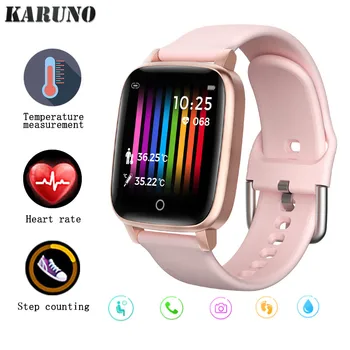 

KARUNO Smart Watch Fitness Men Women Clock Body Temperature Measurement Bracelet Heart Rate Monitoring Waterproof Smartwatch