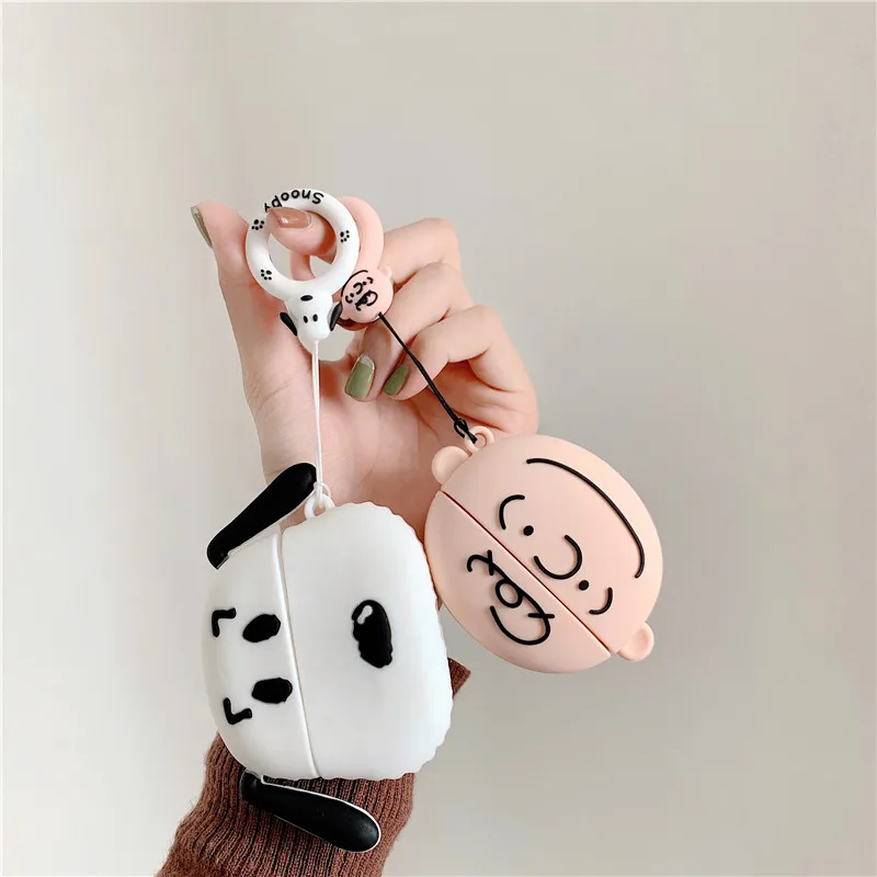 Чехлы для наушников с милым мультяшным рисунком Peanut Comics Snoopy Charlie коричневые для Apple Airpods 1 2 3 Pro силиконовый защитный чехол для наушников