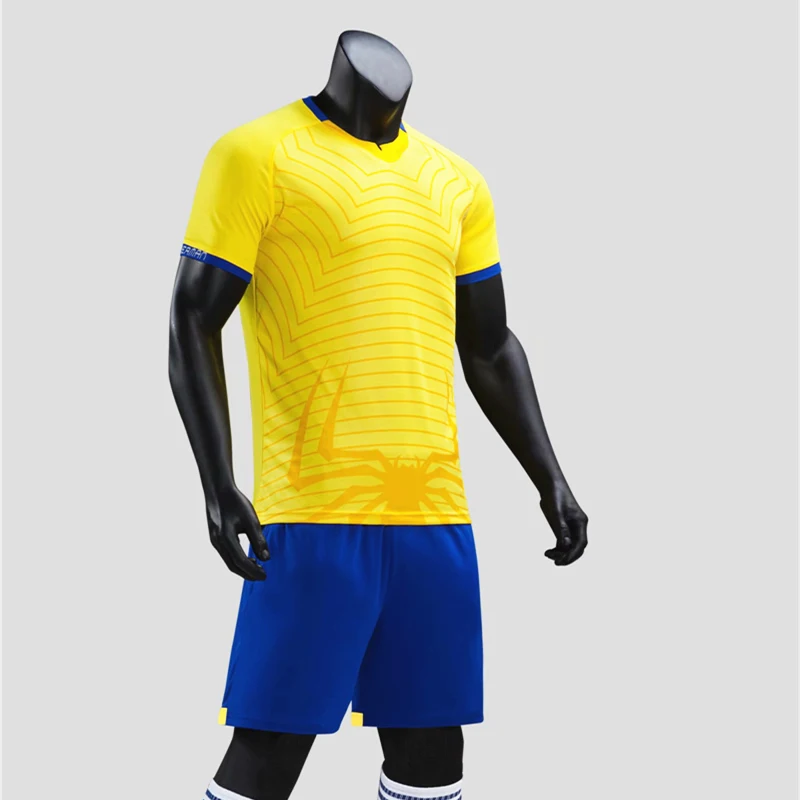 Модные футбольные майки; комплекты для взрослых и детей; футбольные футболки и шорты для мальчиков; спортивные костюмы; Спортивная футболка - Цвет: Yellow