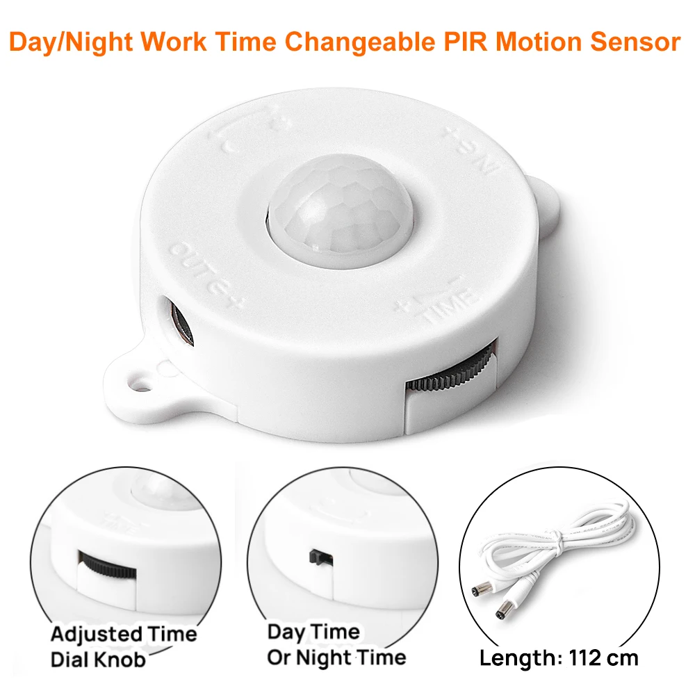 

White Color PIR Motion Sensor Switch For Bedroom DC12V 24V 6A For Led Strip Light Adjustable