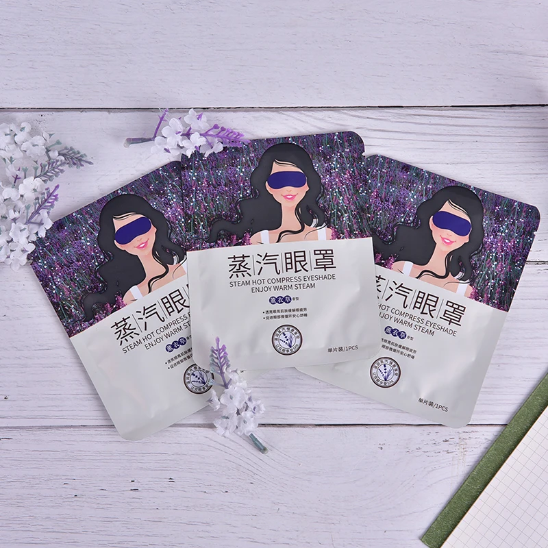 5pcs Lavender Oil Steam Eye Mask Face Care Skin Dark Circle Eye Bags Eliminate Puffy Eyes Fine Line Wrinkles Anti Aging