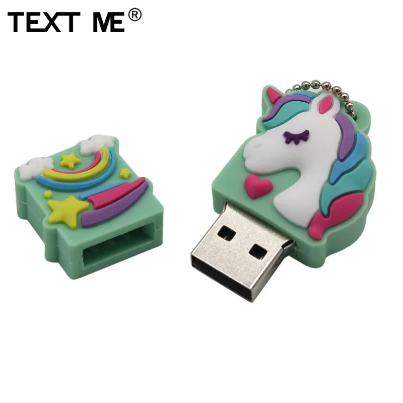 TEXT ME 64GB мультфильм Единорог воздушный шар стиль usb флэш-накопитель usb 2,0 4GB 8GB 16GB 32GB флешка, подарок