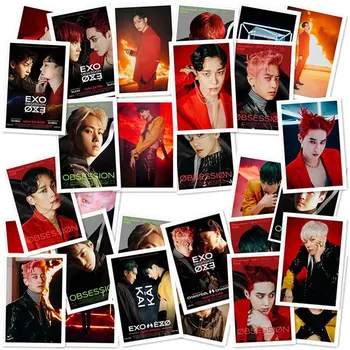 

40Pcs/Set KPOP EXO 6th Album OBSESSION Photo Card Lomo Card Photo Card Poster Photocard Fans Gift Collection Stationery Set