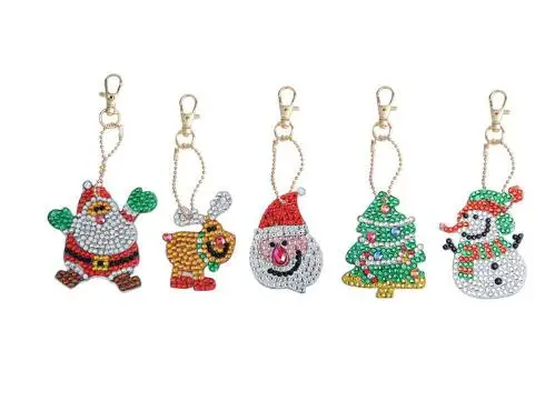 23 5D DIY full diamond diamond painting keychain ladies bag pendant key ring jewelry key ring special rhinestone Christmas LD503 - Цвет: 23