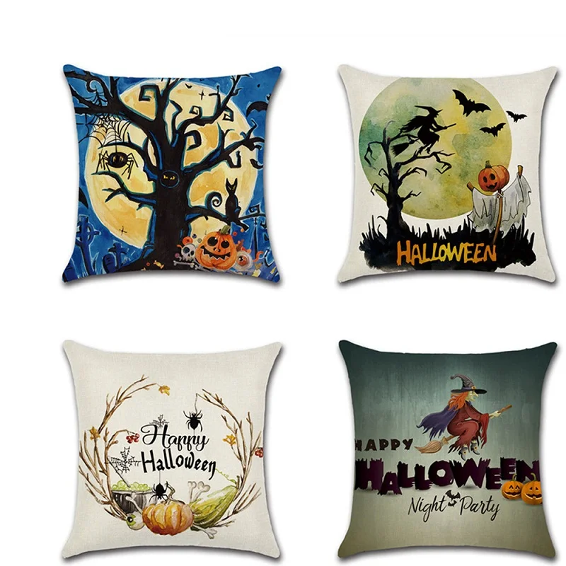 

Cartoon Halloween Night Pumpkin Witch party pillow cushion cover 45*45cmThrow Pillowcase home decoration accessories