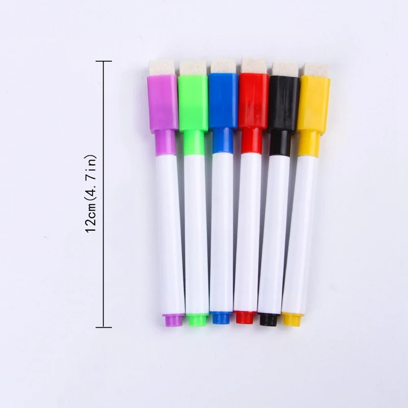 1PCS New Magnetic Whiteboard Pen Erasable Dry White Board Markers Magnet Built In Eraser Office School Supplies