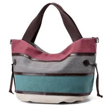 Летняя новая стильная контрастная цветное соединение в полоску Женская сумка через плечо сумка повседневная сумка тканевая через плечо