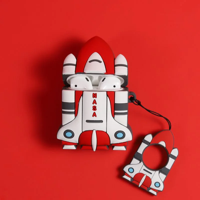 

Soft Silicone Earphone Case For Apple Airpods Case Rocket Cute Cartoon Headset Set Cartoon Bluetooth Wireless Protection