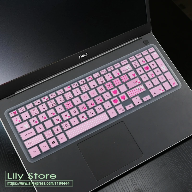 laptop Keyboard Cover Protector Skin for dell Inspiron 15 3000 3580 3583 3584 3585 3582 3590 G3 3573 3576 3578 3579 15.6 inch - Цвет: cartoonpink