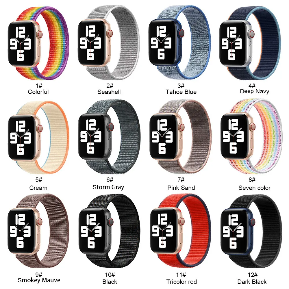 2021 New Upgrade Braided Solo Loop Straps Elastic Soft Weave Nylon  for Apple Watch Band Series 6/SE/5/4/3/2/1 38/40/42/44mm