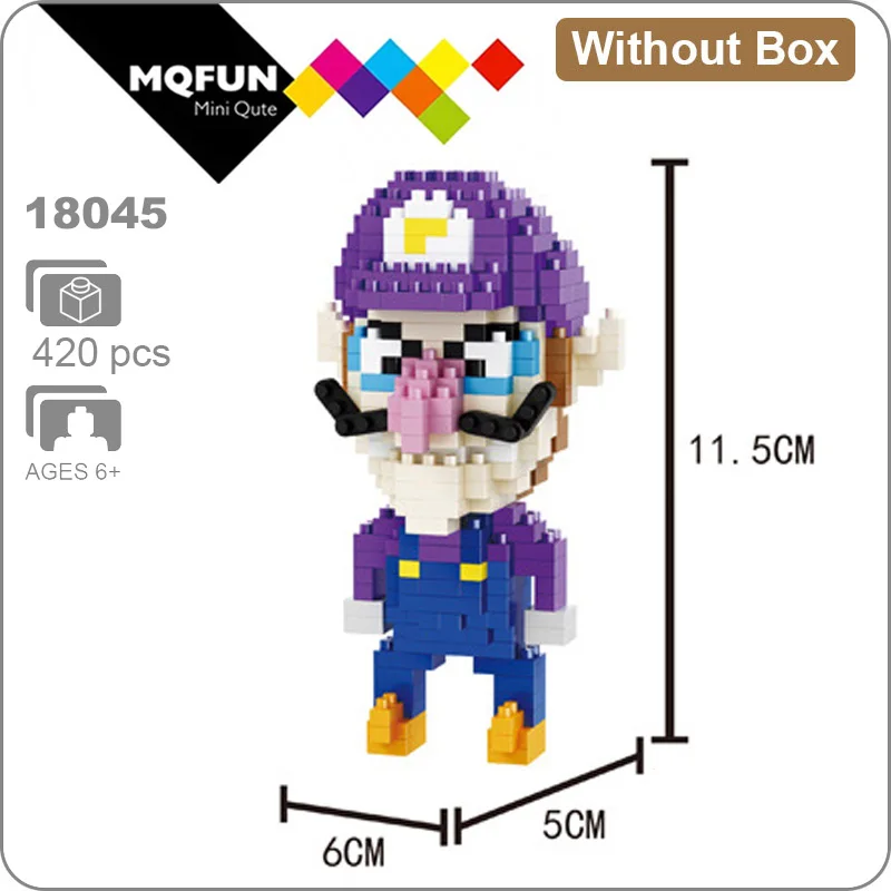18045 Without Box Balody Magic Blocks аниме мультфильм игры Йоши Супер Марио Wario мини блоки микро DIY строительные игрушки Фигурки подарки для детей - Цвет: 18045 Without Box