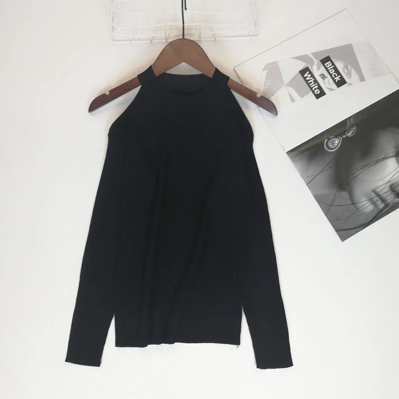 Women's sweater pullovers autumn winter 2019 slim off the shoulders women's tops sexy solid color winter sweaters women 2019