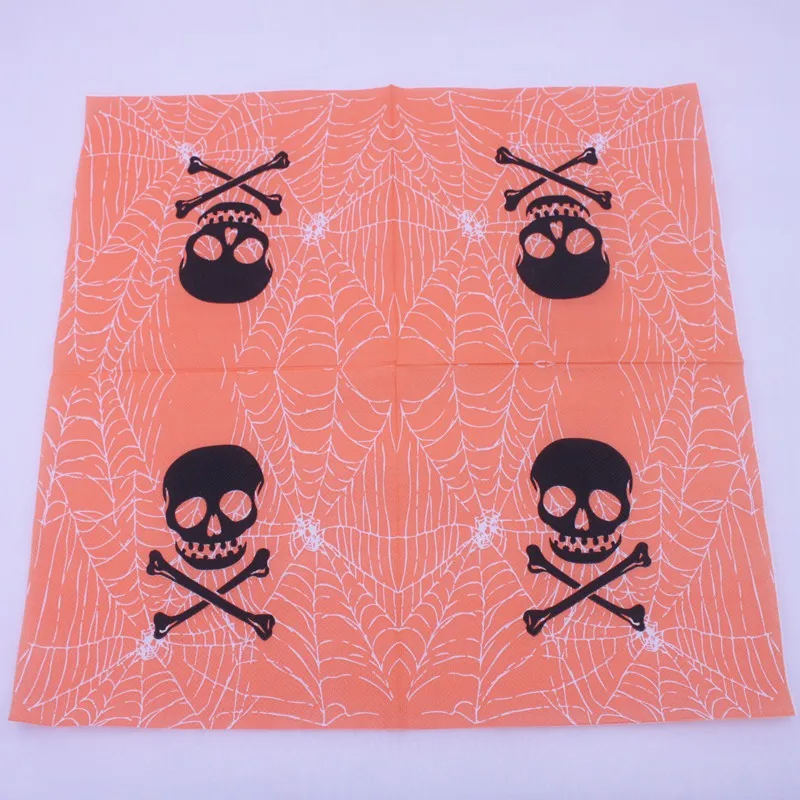 [Currently Available] Color Printing Skeleton Skull Head Napkin Halloween Paper Towel Kleenex Party Bar Decoration