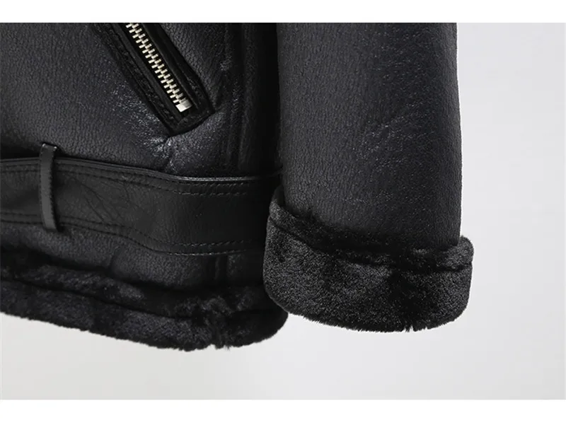 BF Стильная утепленная куртка из искусственной кожи для женщин Chaqueta Mujer зимнее пальто женская черная теплая мотоциклетная куртка женская верхняя одежда C5155