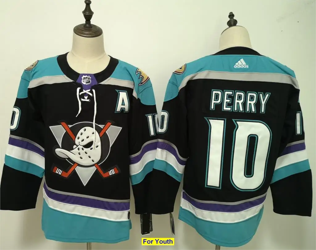 Детские молодежные майки Anaheim Corey Perry Kariya Ryan Getzlaf Ryan Kesler Teemu Selanne - Цвет: Синий