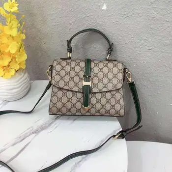 

Popular one shoulder straddle portable fashion printed small square bag