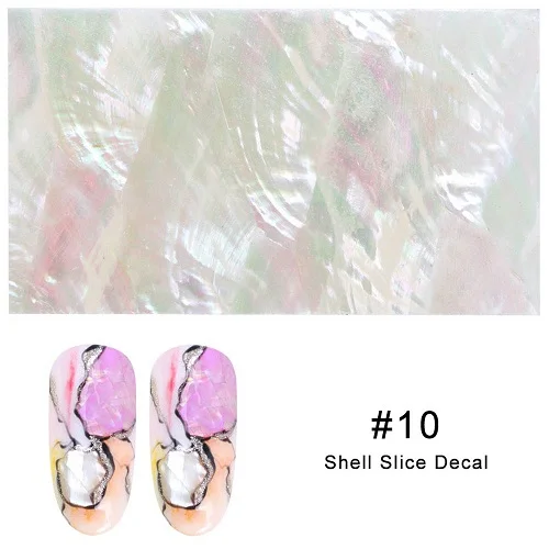 1Pc 3D Pearl Nails Polish Foils Glimmer Abalone Shell Pattern Nail Stickers Wraps Marble Mermaid DIY Nail Art Decoration - Цвет: 10