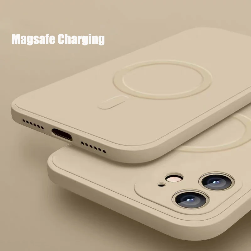 Liquid Silicone Magnetic Case for iPhone 12 Pro Max 11Pro X Xs Xr 7 8 Plus 13 Mini Wireless Charger Magsafing Magnet Back Cover best cases for iphone 13 pro max