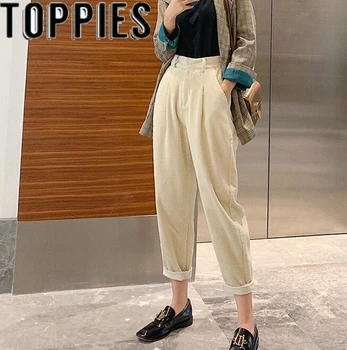 

2020Harem Corduroy Pants Winter Warm Causal Trousers Streetwear Korean Fashion Solid Color Corduroy Pants