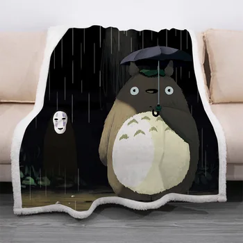 

Totoro animal Cartoon pattern funny Anime Blanket 3D full printed Wearable Blanket Adults/kids Fleece Blanket drop shippng style
