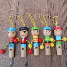 

Kids Children Cartoon Pirate Wooden Whistle Musical Instrument Toy Keychain Gift