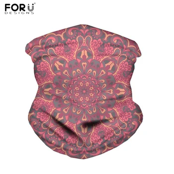 

FORUDESIGNS New Fashion Mandala Pattern Bandanas Elastic Women Seamless Wristband Outdoor Motorcycle Headband Scarves for Ladies