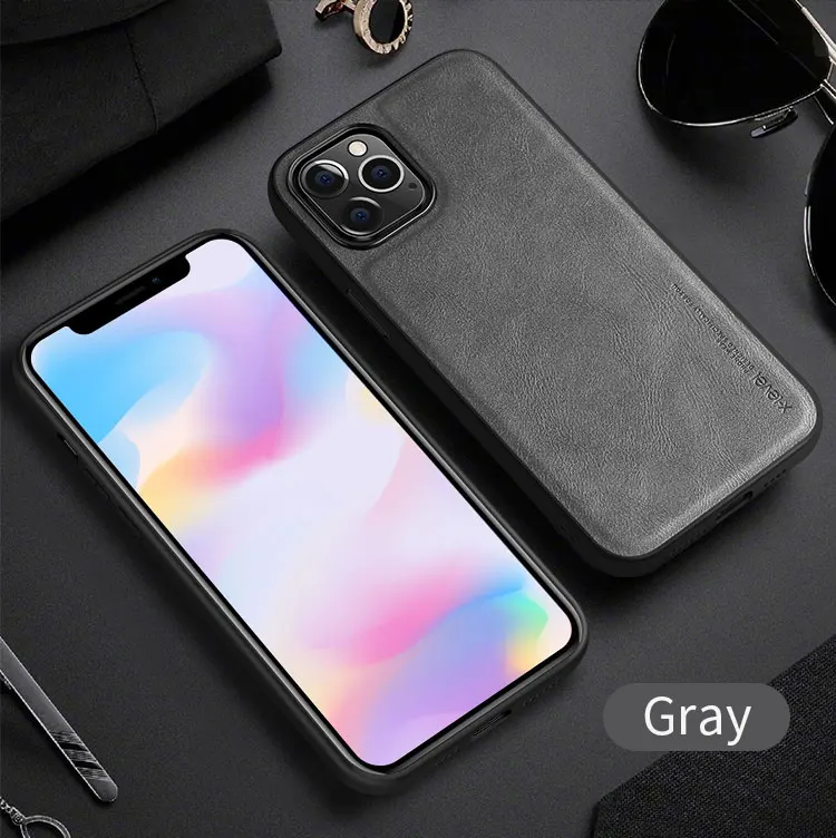 For IPhone 12 12 Pro 12 Max for IPhone 12 Pro Max Case X-Level Retro Leather Soft Silicone Edge Back Cover Case High Quality