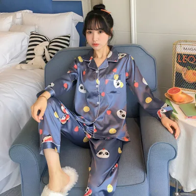 Pattern 9 HaloSweet Slik, женская пижама с единорогом, штаны для женщин, пижама для женщин, домашний костюм, Kawaii, Женский комплект из двух предметов, сатин размера плюс - Цвет: Pattern 9