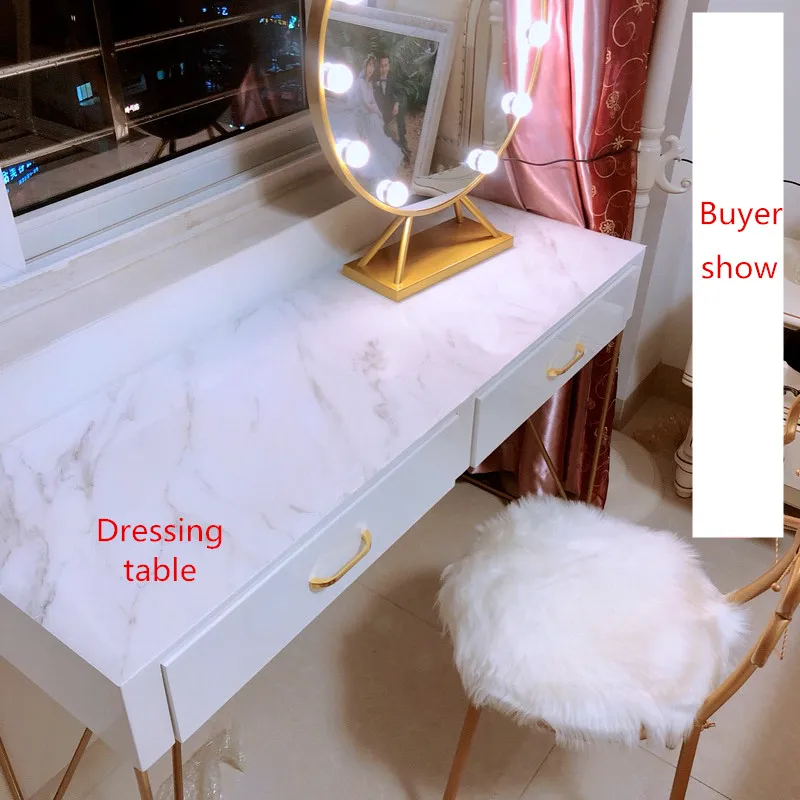  High Grade Imitation Marble Pvc Coffee Table Mat Custom Made Waterproof Oilproof Heat Resistant Tab