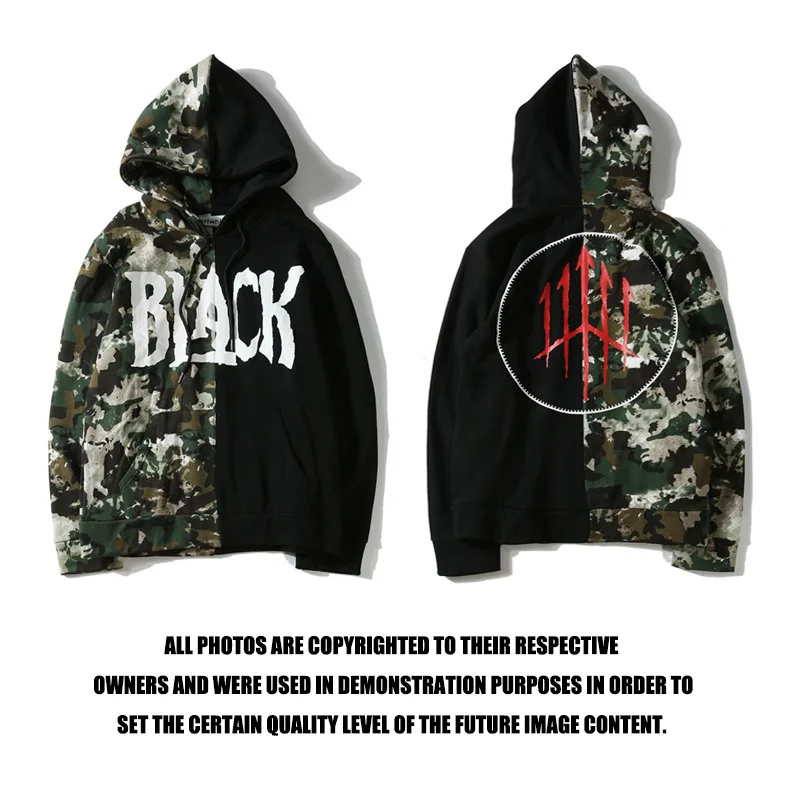 

Europe And America Popular Brand Ow Swamp Camouflage Joint Black And White with Pattern Arrowhead Hoodie Cool Fashion 18 New Sty