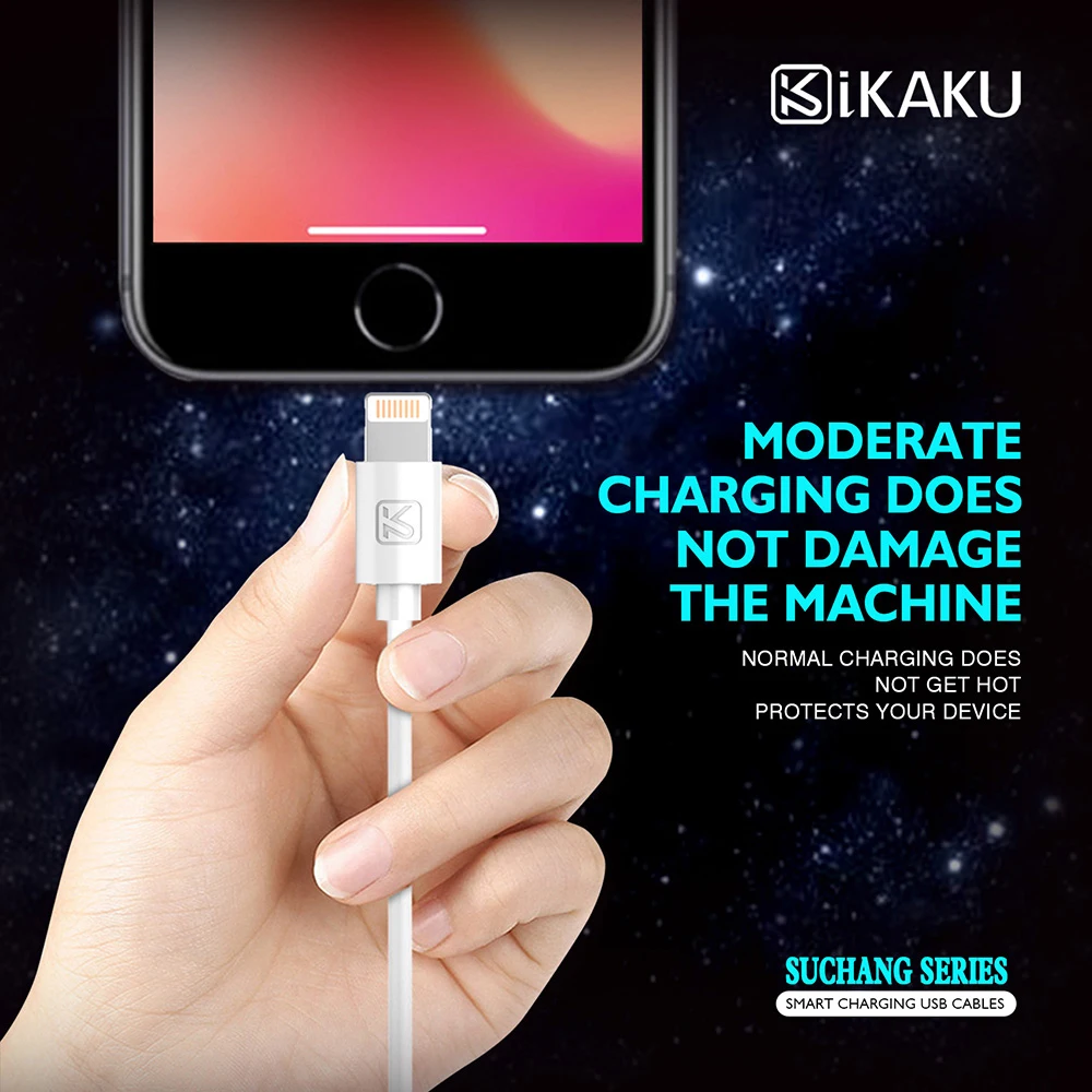 KAKU usb кабель для iphone 11 Pro Max Xs Max 8 7 6 Plus 5 5S iPad Быстрая зарядка зарядное устройство для мобильного телефона кабель Lightning