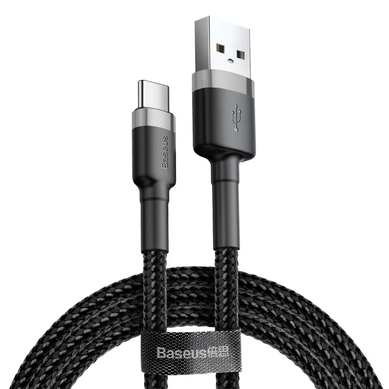 Кабель usb type-C Baseus для xiaomi redmi k20 pro, кабель USB C для мобильного телефона, кабель для быстрой зарядки type-C для устройств usb type-C - Цвет: Black Gray