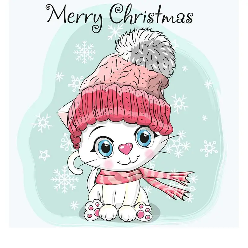 Веселые рождественские штампы милый мультфильм белый кот металлические Вырубные штампы рождественские бумажные открытки украшения для скрапбукинга штампы