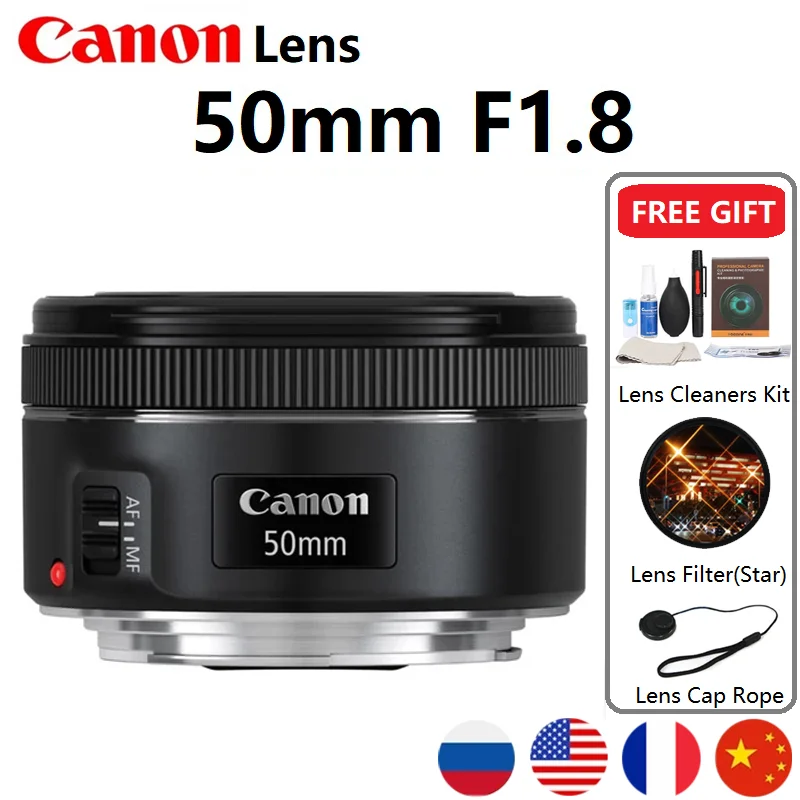 Объектив Canon 50 1 8 EF мм F/1 STM III Стандартный объектив DSLR Объективы для 650D 700D 750D 800D 60D 70D