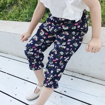 

2020 Kids Boys Girls Summer Pants Linen Printed Soft Trousers Casual Long Ankle Pants